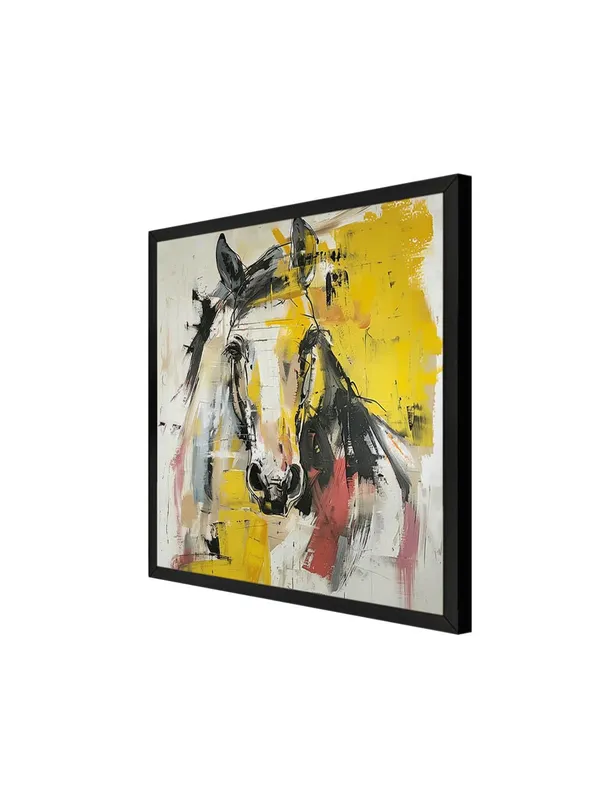 Box_Fiber_Frame_Abstract_Horse_Canvas-Wrapped_Painting_36X36_-_Modern_Art_with_Bold_Yellow_Accents_(BLF36X360378)