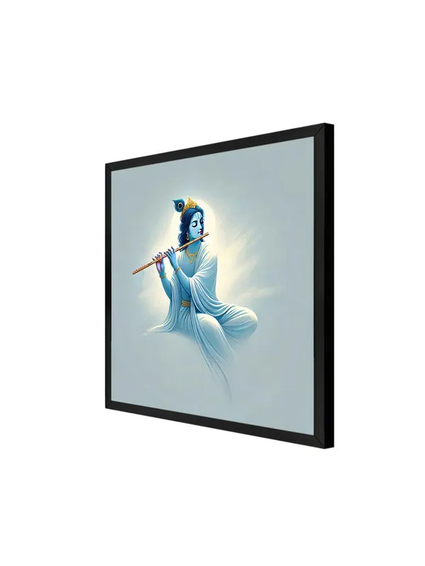 Box_Fiber_Frame_Minimalist_Krishna_Playing_Flute_Canvas-Wrapped_Painting,_�_Spiritual_Home_Accent_36X36_Inches_(BLF36X360523)