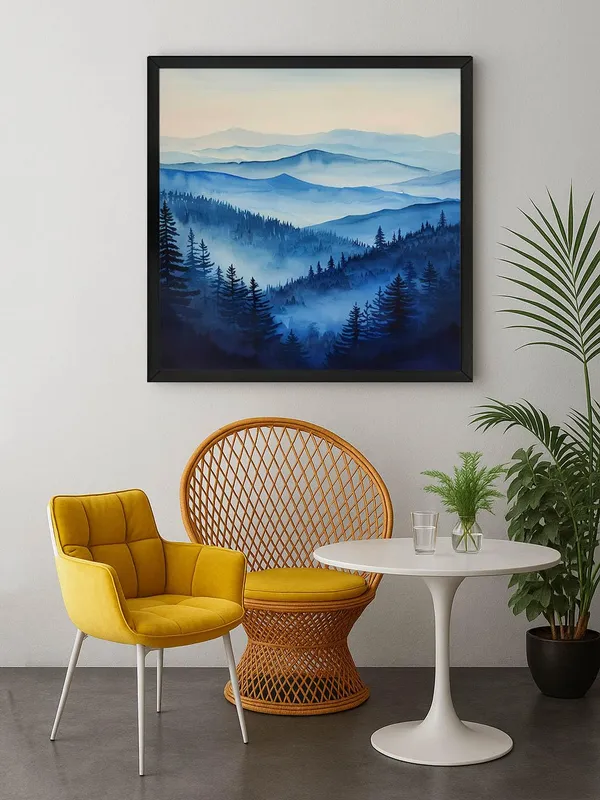 Box_Fiber_Frame_Serene_Blue_Forest_Canvas-Wrapped_Painting_36X36_-_Calm_Misty_Morning_in_Nature_(BLF36X360375)