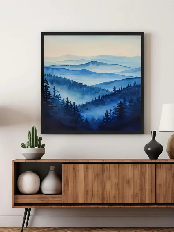 Box_Fiber_Frame_Serene_Blue_Forest_Canvas-Wrapped_Painting_36X36_-_Calm_Misty_Morning_in_Nature_(BLF36X360375)