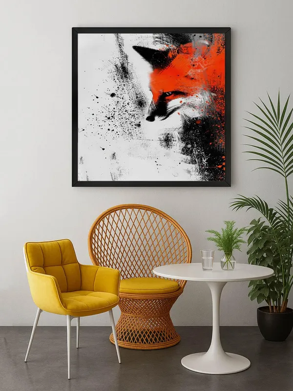 Box_Fiber_Frame_Contemporary_Abstract_Fox_Canvas-Wrapped_Painting_-_Size_24X24_-_Modern_Animal_Art_(BLF24X240359)