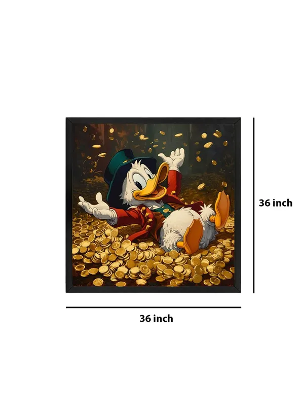 Disney_Scrooge_McDuck_Canvas_Wall_Art,_Black_Framed_Print,_90_x_90_cm,_Modern_Home_Decor