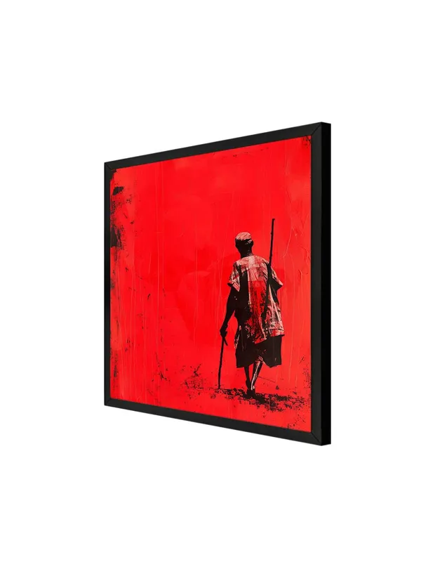 Modern_Abstract_Wall_Art_Canvas_Print,_Red_Silhouette,_90x90_cm,_Black_Frame,_Matte_Finish