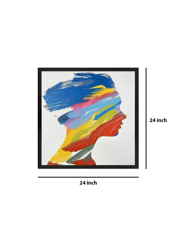 Modern_Abstract_Wall_Art,_Multicolour_Silhouette_Canvas_Print,_60_x_60_cm,_Black_Frame