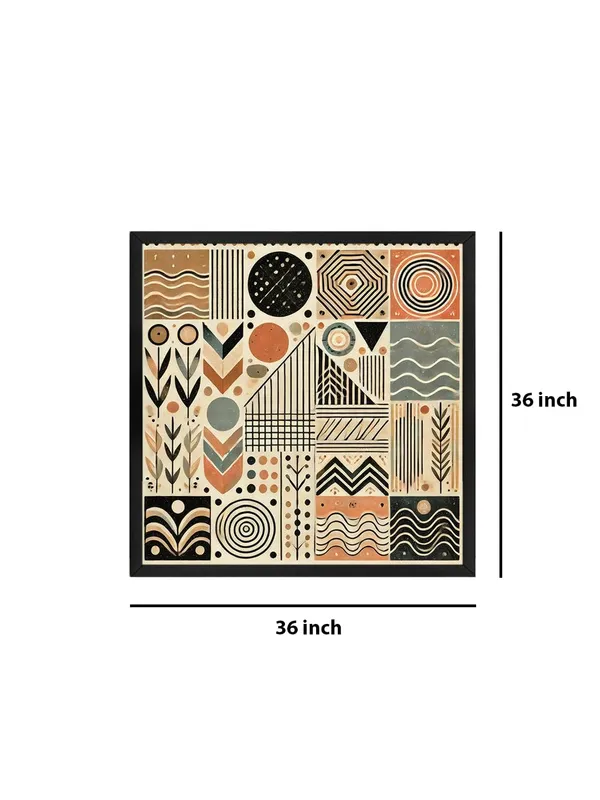 Modern_Abstract_Geometric_Wall_Art,_90x90_cm_Canvas_Print,_Black_Frame,_Multicolor_Pattern