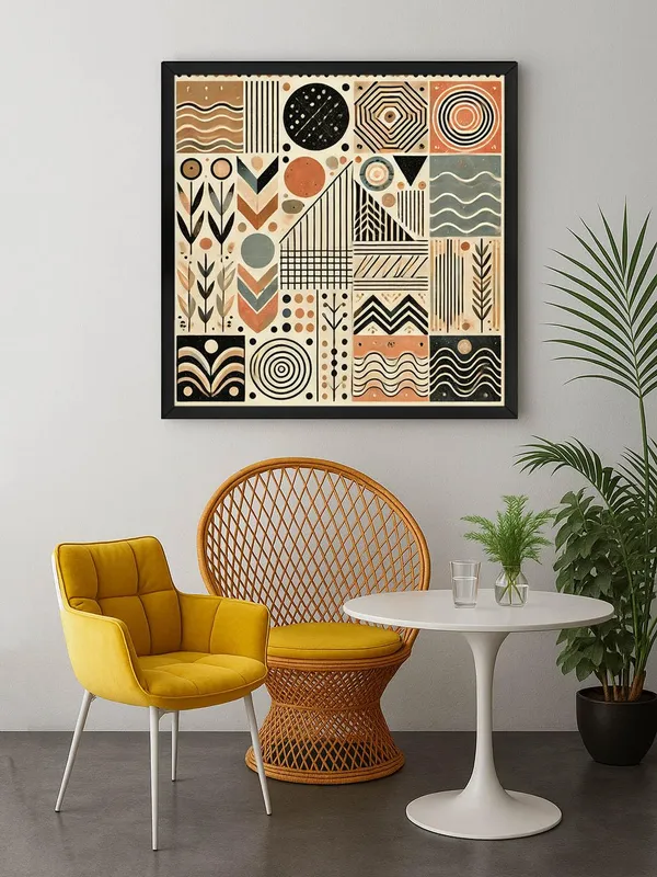 Modern_Geometric_Wall_Art,_Abstract_Pattern_Canvas_Print,_Black_Frame,_Terracotta_and_Grey_Tones,_Living_Room_Decor