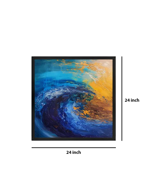 Ocean_Wave_Abstract_Wall_Art,_Modern_Blue_and_Gold_Canvas_Print,_Black_Frame,_60_x_60_cm,_Living_Room_Decor