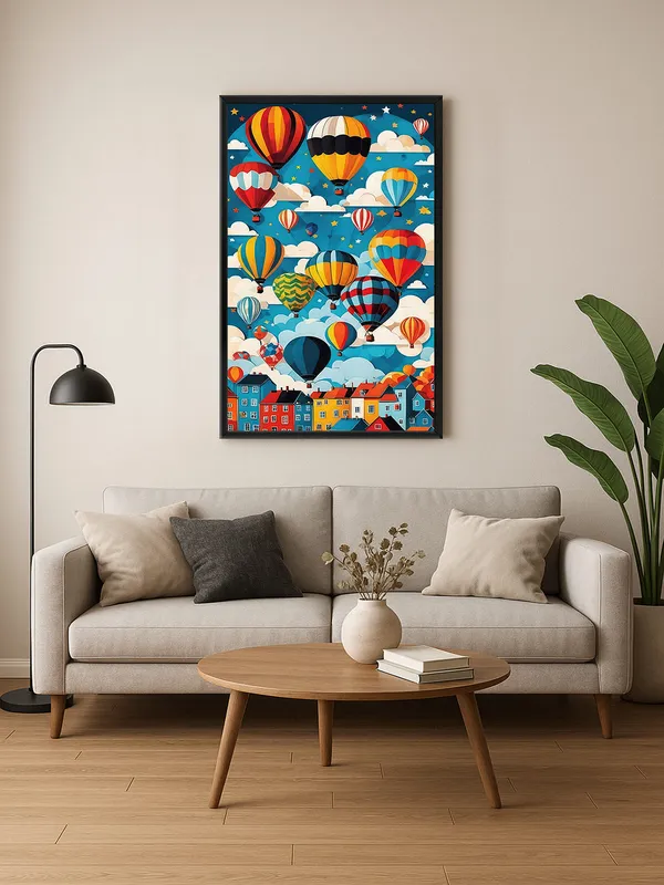 Box_Fiber_Frame_Hot_Air_Balloons_In_The_Sky_Canvas-Wrapped_Art_-_Whimsical_Wall_Decor