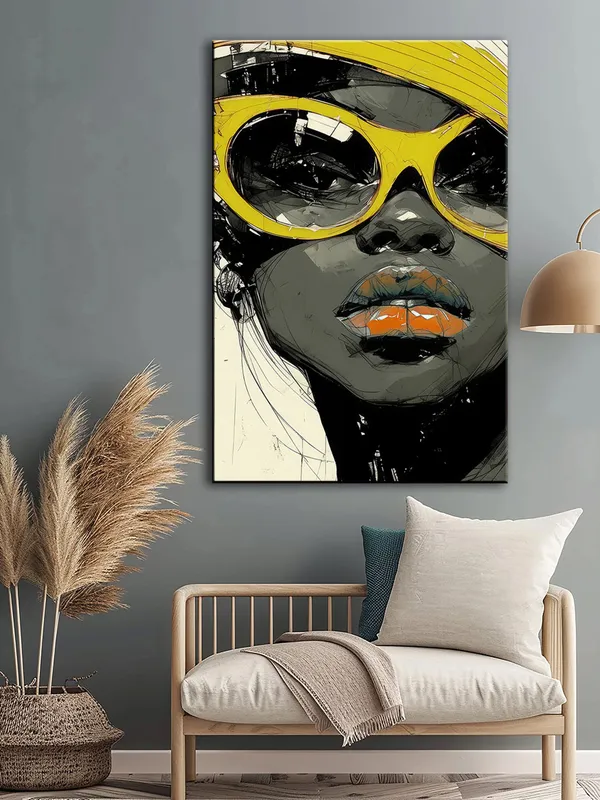 Bold_Portrait_With_Yellow_Glasses_Canvas-Wrapped_Art_-_Modern_Pop_Style