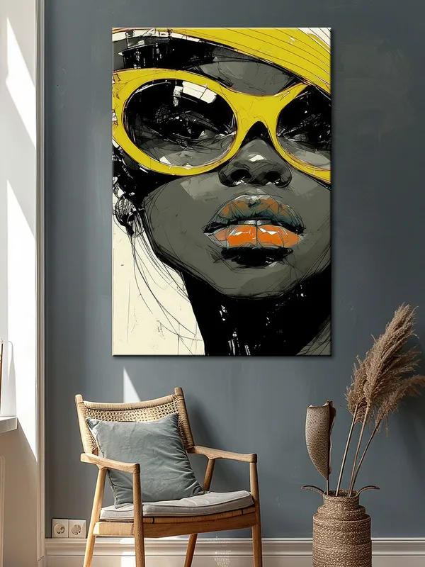 Bold_Portrait_With_Yellow_Glasses_Canvas-Wrapped_Art_-_Modern_Pop_Style