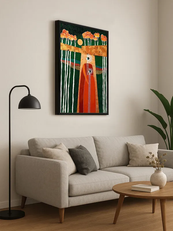 Box_Fiber_Frame_Mother_And_Child_Abstract_Canvas-Wrapped_Art_-_Family_Bond_Depiction