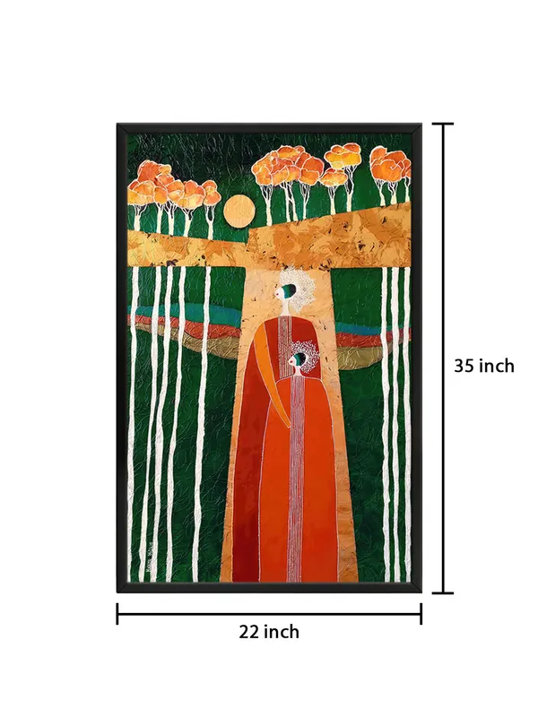 Box_Fiber_Frame_Mother_And_Child_Abstract_Canvas-Wrapped_Art_-_Family_Bond_Depiction
