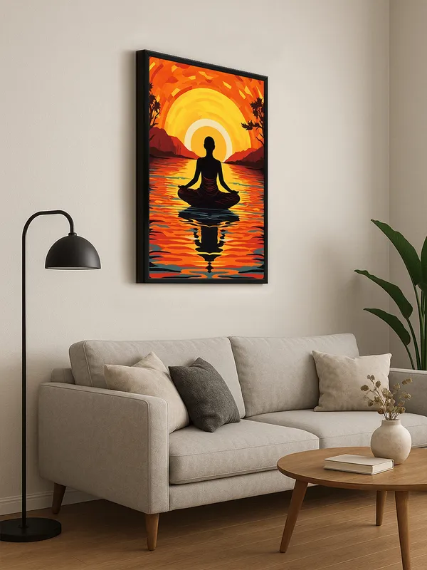 Box_Fiber_Frame_Meditative_Sunset_Canvas_Wrapped_Painting_-_Vibrant_Sunlight_Reflection
