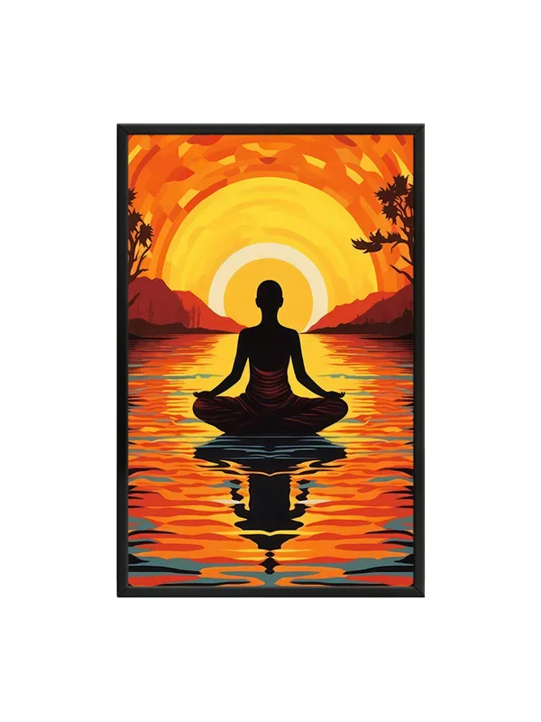 Box_Fiber_Frame_Meditative_Sunset_Canvas_Wrapped_Painting_-_Vibrant_Sunlight_Reflection