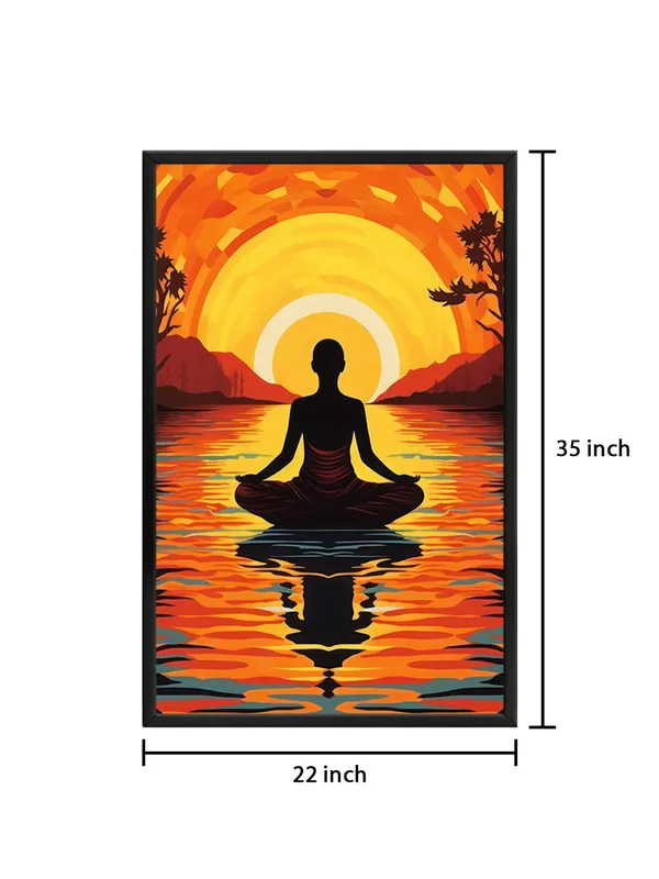 Box_Fiber_Frame_Meditative_Sunset_Canvas_Wrapped_Painting_-_Vibrant_Sunlight_Reflection