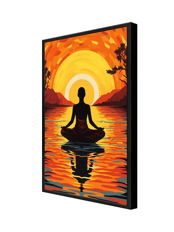 Box_Fiber_Frame_Meditative_Sunset_Canvas_Wrapped_Painting_-_Vibrant_Sunlight_Reflection