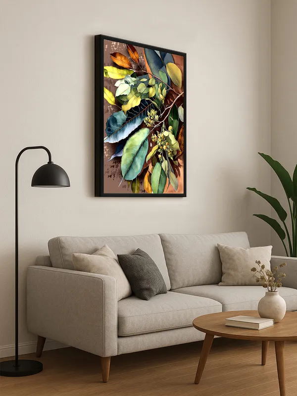 Box_Fiber_Frame_Botanical_Foliage_Canvas_Wrapped_Painting_-_Nature’S_Greenery_Composition