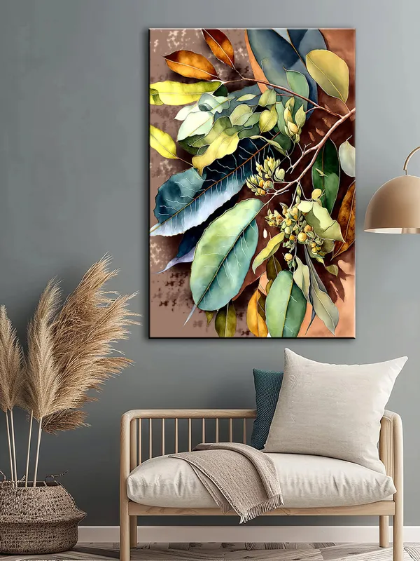 Botanical_Foliage_Canvas_Wrapped_Painting_-_Nature’S_Greenery_Composition