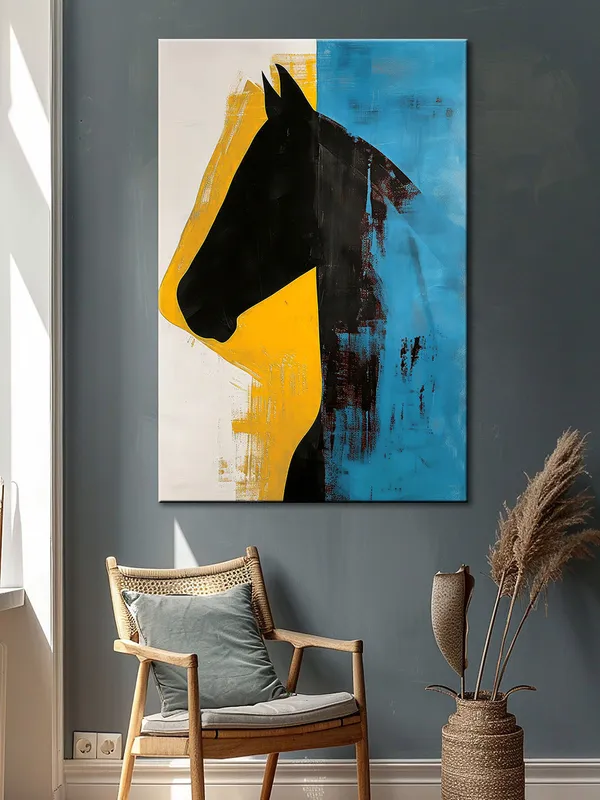 Abstract_Horse_Silhouette_Canvas_Wrapped_Painting_-_Bold_Contrast_Art