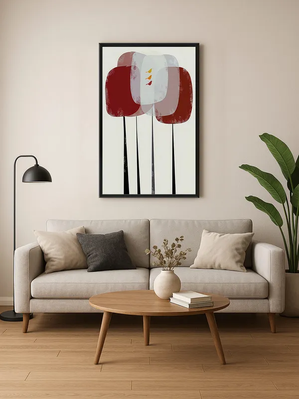 Box_Fiber_Frame_Mid-Century_Trees_Canvas_Wrapped_Painting_-_Retro_Aesthetic_Design