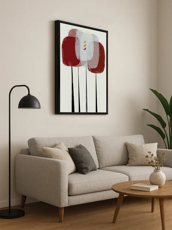 Box_Fiber_Frame_Mid-Century_Trees_Canvas_Wrapped_Painting_-_Retro_Aesthetic_Design