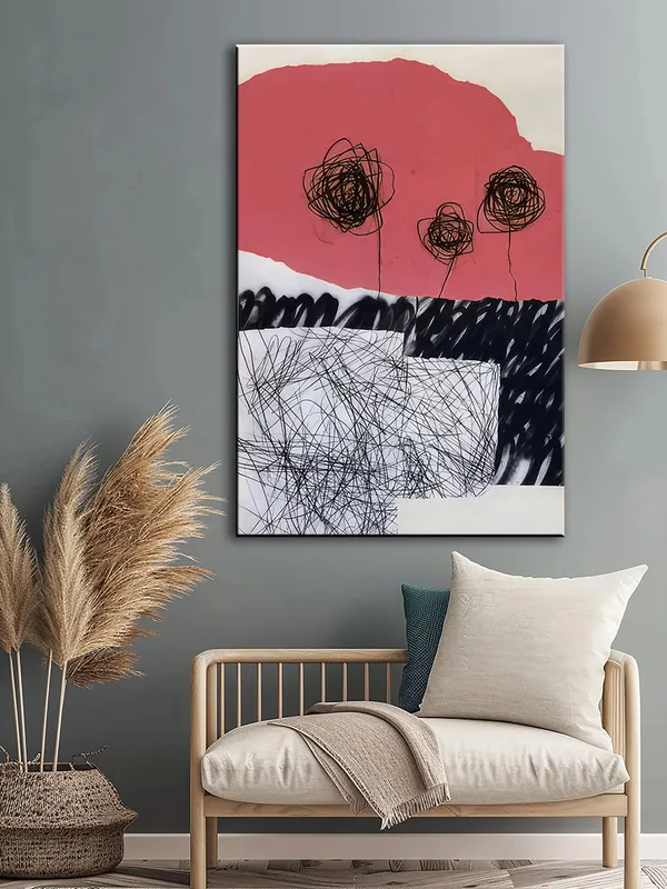 Contemporary_Floral_Canvas_Wrapped_Painting_-_Geometric_Tree_Forms