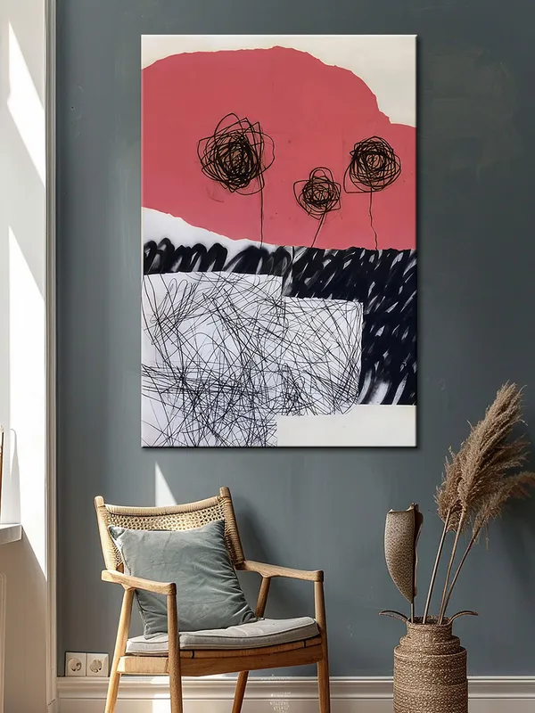 Contemporary_Floral_Canvas_Wrapped_Painting_-_Geometric_Tree_Forms