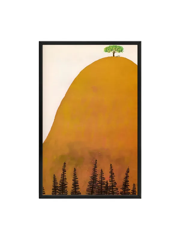 Box_Fiber_Frame_Minimalist_Tree_On_Hilltop_Canvas-Wrapped_Painting_|_|_Calm_Nature_Art,_Serene_Spaces_Decor