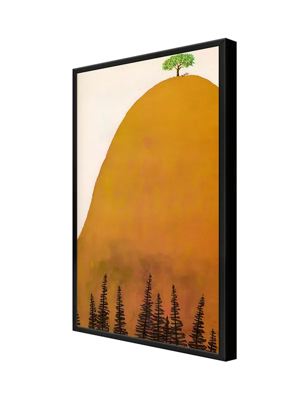 Box_Fiber_Frame_Minimalist_Tree_On_Hilltop_Canvas-Wrapped_Painting_|_|_Calm_Nature_Art,_Serene_Spaces_Decor