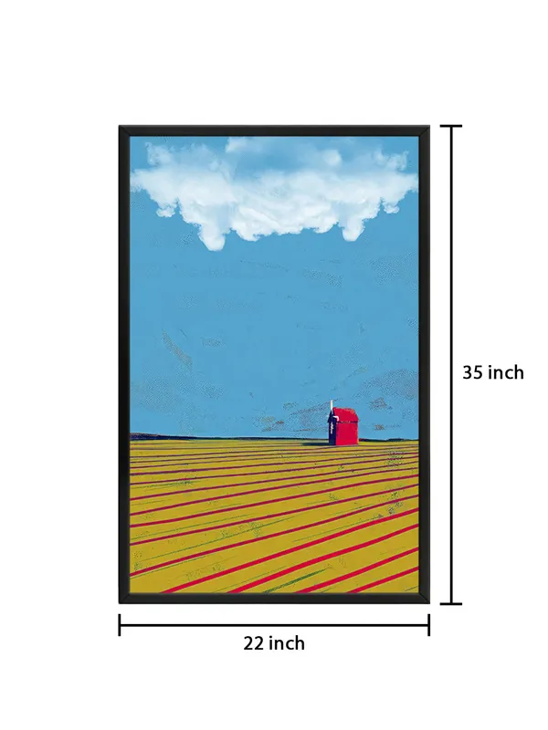 Box_Fiber_Frame_Vast_Field_And_Sky_Canvas-Wrapped_Painting_|_|_Minimalist_Landscape_Art,_Peaceful_Horizon_Decor