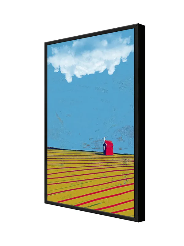 Box_Fiber_Frame_Vast_Field_And_Sky_Canvas-Wrapped_Painting_|_|_Minimalist_Landscape_Art,_Peaceful_Horizon_Decor