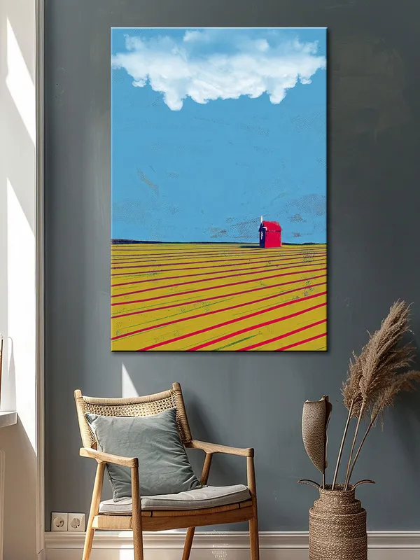Vast_Field_And_Sky_Canvas-Wrapped_Painting_|_|_Minimalist_Landscape_Art,_Peaceful_Horizon_Decor