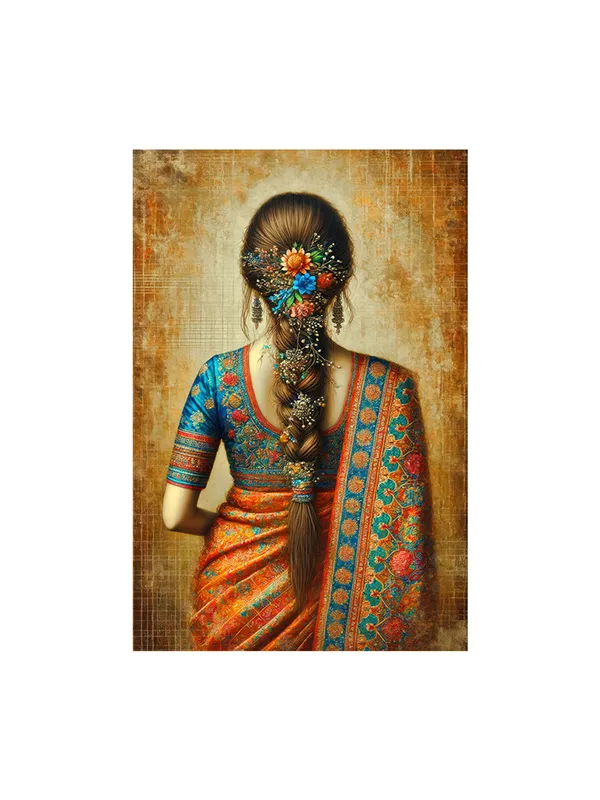 Traditional_Indian_Bride_Canvas-Wrapped_Painting_|_|_Intricate_Cultural_Artwork,_Festive_Decor