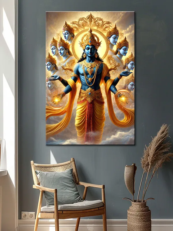 Divine_Vishnu_Cosmic_Multi-Headed_Canvas-Wrapped_Painting_|_|_Spiritual,_Multidimensional_Hindu_Art