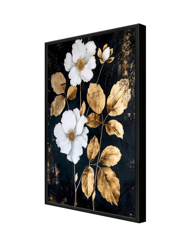 Box_Fiber_Frame_Golden_And_White_Floral_Canvas_Art_-_Modern_Flower_Wall_Decor_For_Elegant_Interiors