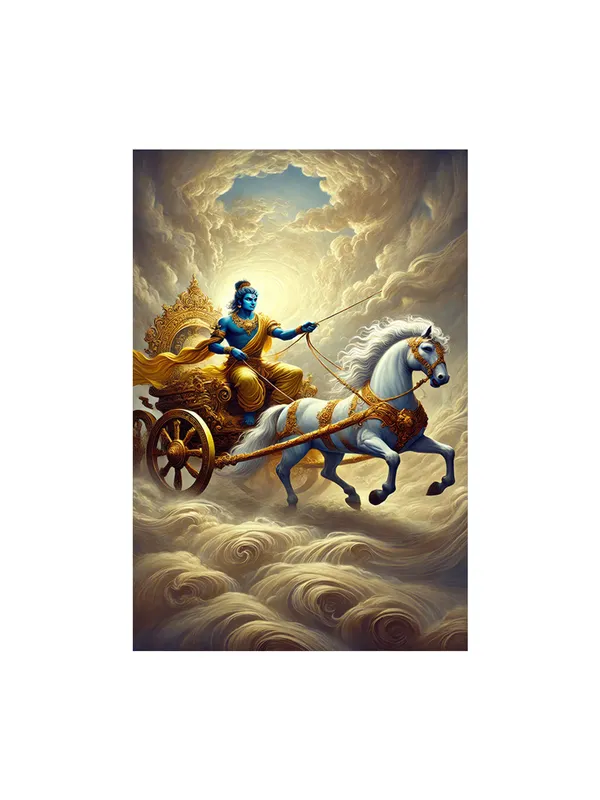 Krishna'S_Chariot_Ride_Canvas-Wrapped_Painting_|_|_Majestic_Spiritual_Ride,_Mythological_Hindu_Art