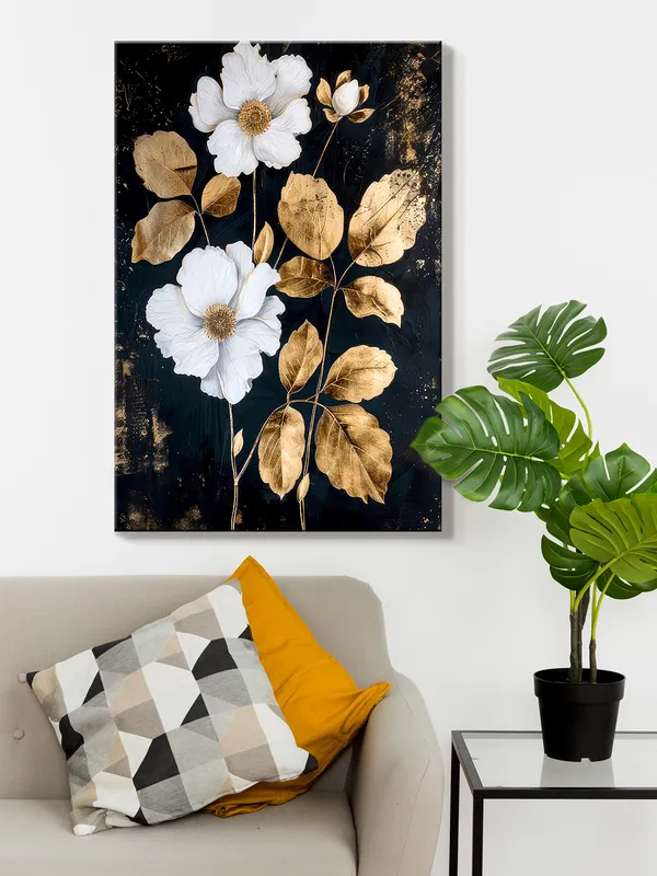 Golden_And_White_Floral_Canvas_Art_-_Modern_Flower_Wall_Decor_For_Elegant_Interiors