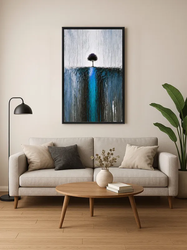 Box_Fiber_Frame_Lone_Tree_Abstract_Landscape_Canvas-Wrapped_Painting_|_|_Minimalist_Nature_Art,_Ideal_For_Calm_Spaces