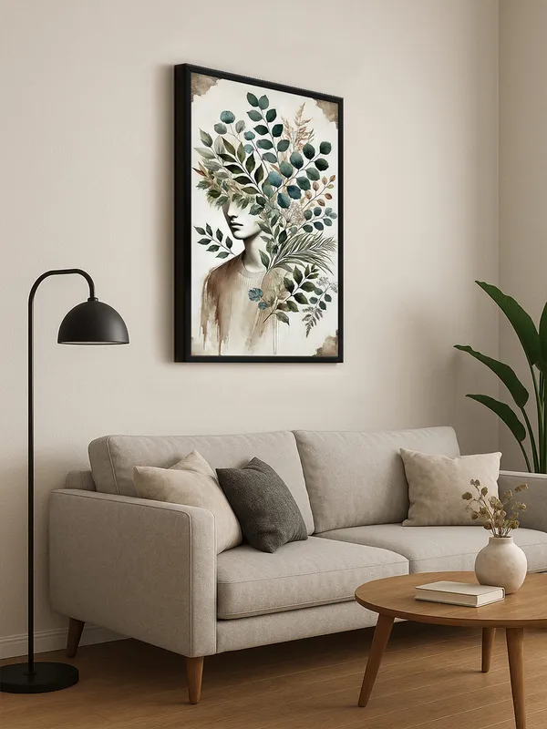 Box_Fiber_Frame_Floral_Head_Abstract_Canvas-Wrapped_Painting_|_|_Unique_Nature-Inspired_Art,_Creative_Home_Decor