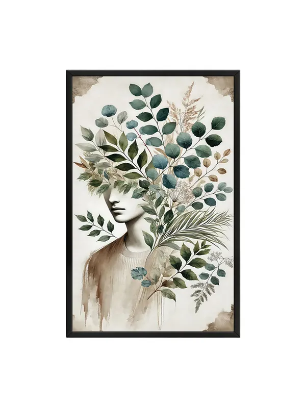 Box_Fiber_Frame_Floral_Head_Abstract_Canvas-Wrapped_Painting_|_|_Unique_Nature-Inspired_Art,_Creative_Home_Decor