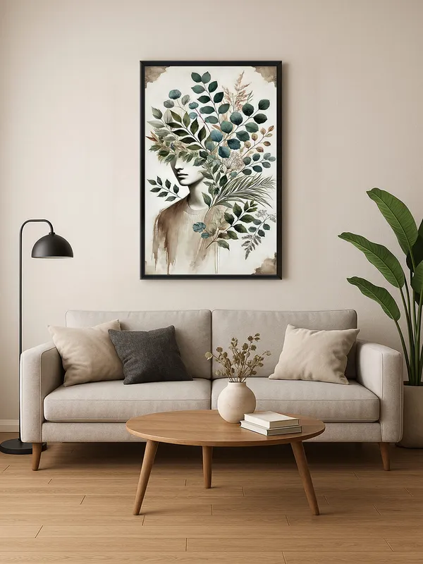 Box_Fiber_Frame_Floral_Head_Abstract_Canvas-Wrapped_Painting_|_|_Unique_Nature-Inspired_Art,_Creative_Home_Decor