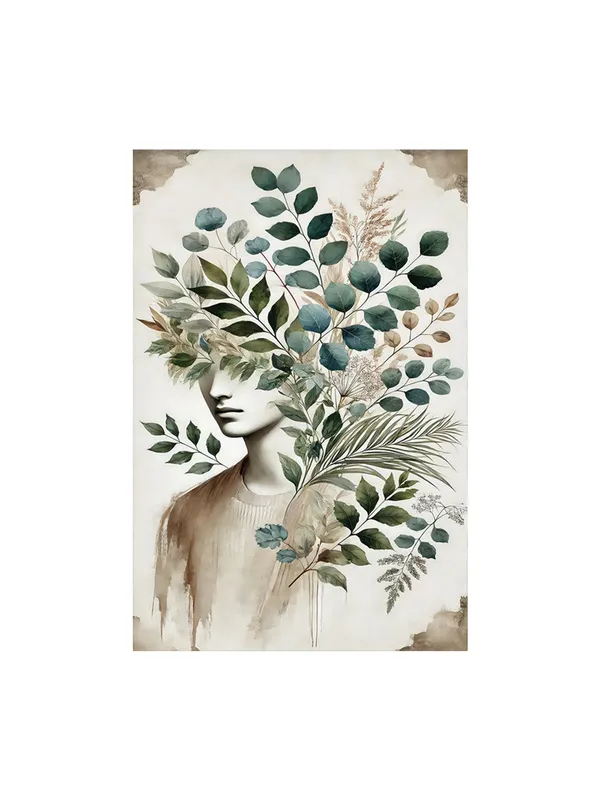 Floral_Head_Abstract_Canvas-Wrapped_Painting_|_|_Unique_Nature-Inspired_Art,_Creative_Home_Decor