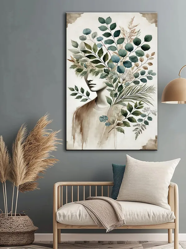 Floral_Head_Abstract_Canvas-Wrapped_Painting_|_|_Unique_Nature-Inspired_Art,_Creative_Home_Decor