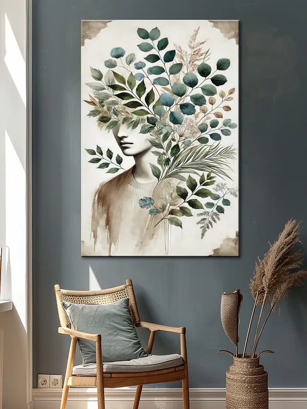 Floral_Head_Abstract_Canvas-Wrapped_Painting_|_|_Unique_Nature-Inspired_Art,_Creative_Home_Decor