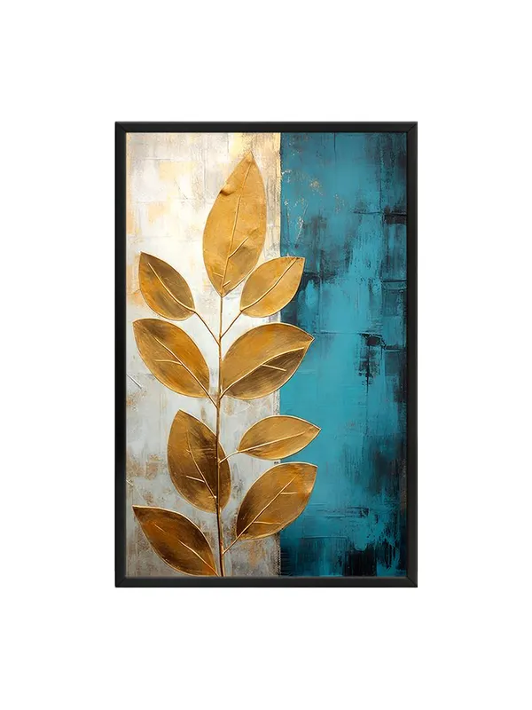 Box_Fiber_Frame_Abstract_Leaf_Canvas_Art_In_Gold_And_Blue_-_Contemporary_Wall_Decor_For_Stylish_Homes