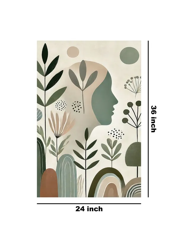 Minimalist_Silhouette_Woman_With_Leaves_Canvas-Wrapped_Painting_|_Modern_Art_|_Nature-Inspired_Design
