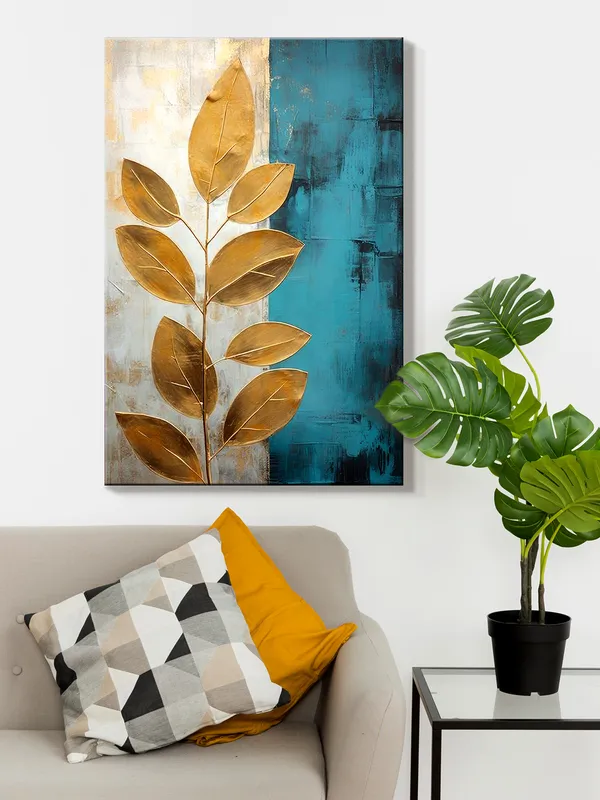 Abstract_Leaf_Canvas_Art_In_Gold_And_Blue_-_Contemporary_Wall_Decor_For_Stylish_Homes