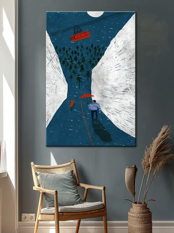 Nighttime_Journey_With_Cable_Car_Canvas-Wrapped_Painting_|_Adventure_Art_|_Mystical_Wall_Decor