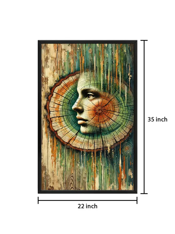 Box_Fiber_Frame_Tree_Ring_Woman_Face_Canvas-Wrapped_Painting_|_Nature-Inspired_Modern_Abstract_Art_|_Earthy_Wood_Tones