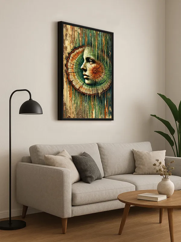 Box_Fiber_Frame_Tree_Ring_Woman_Face_Canvas-Wrapped_Painting_|_Nature-Inspired_Modern_Abstract_Art_|_Earthy_Wood_Tones